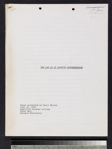 The Law as it Affects Desegregation