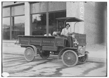 A man driving a gas truck in warehouse service