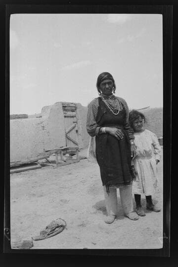 Lupe Jaramillo and girl, Isleta