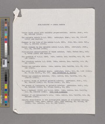 [Edwin Powell Hubble, a Biographical Memoir] : Bibliography