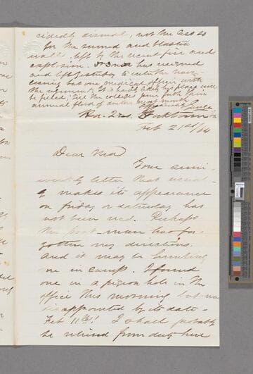 Harlan, George Cuvier. Letter to Margaret Howell Harlan