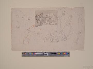 Sheet of Figure Studies, Including Dante