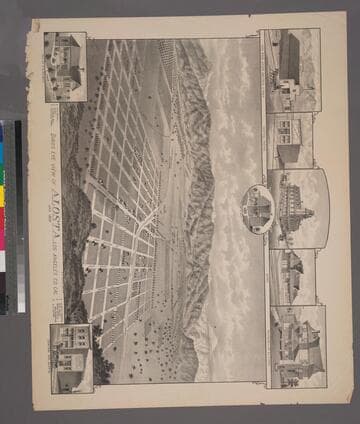 Birds Eye View of Alosta [Glendora], Los Angeles Co. Cal. Jan 1888
