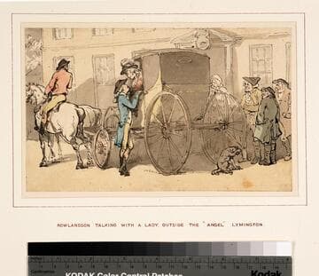 Rowlandson Talking with a Lady, Outside the "Angel" Lymington