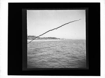 View of beach and bluff just south of the Arcadia Hotel, Santa Monica