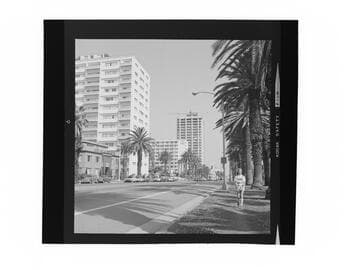Tall buildings on Ocean Avenue near the intersection of Wilshire Blvd., Santa Monica