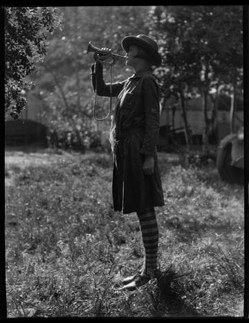 Bugler at Santa Monica Girl Scout camp