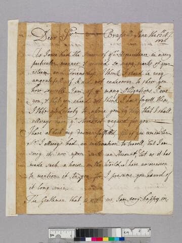 Leigh, Edward, 1708-1737. Letter to [Theophilus Leigh, 1693-1785]
