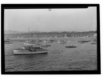 View from Yacht Harbor looking back to Santa Monica beach