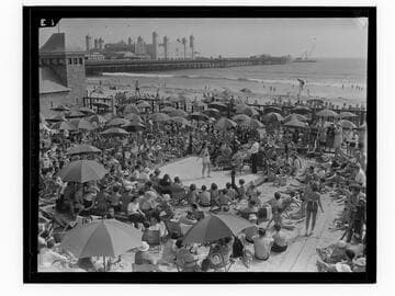 Beauty pageant in front of the Deauville Club in Santa Monica