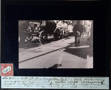 4th Street, Los Angeles, California, oil delivery wagon