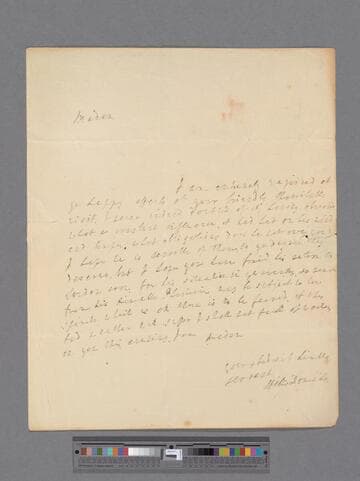 [Unknown author]. Letter to Elizabeth (Robinson) Montagu