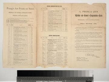 L. Prang & Co.’s birthday and general congratulation cards and wedding congratulations. Fall season, 1884