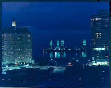"Thums" Island "A" in Long Beach Harbor at night