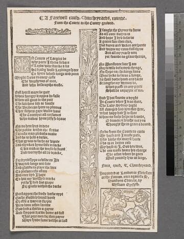 A farewell cauld, Churcheyeards, rounde. From the courte to the cuntry grownd