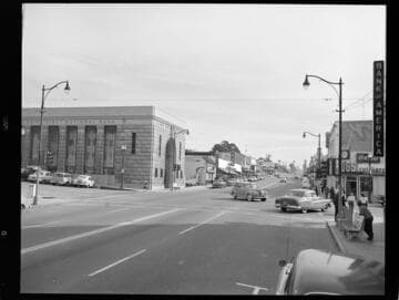 Street corner (S. California & E. Main) showing Security First National Bank