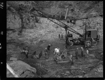 Big Creek - Mammoth Pool - Beginning of sump excavation in the powerhouse