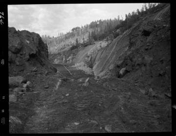 Big Creek - Mammoth Pool - Slot thru rock toe for piezometer tube pipe