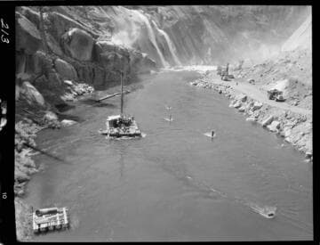 Big Creek - Mammoth Pool - Aerial view of damsite