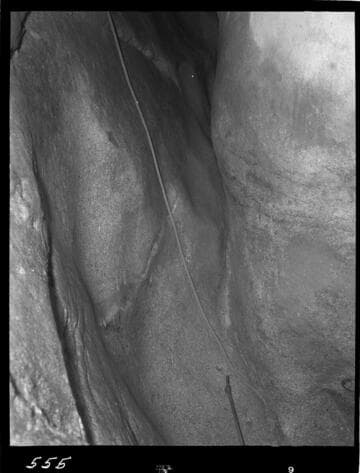 Big Creek - Mammoth Pool - General view of rock structure in bottom of cutoff trench