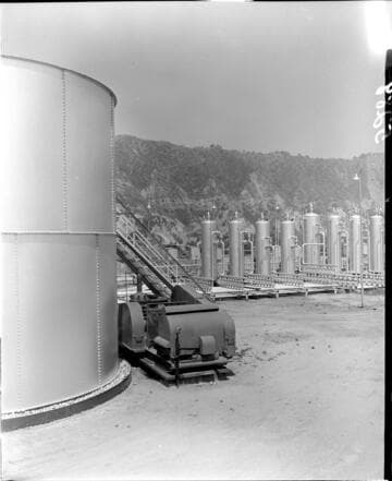 Above-ground storage tanks in oil field