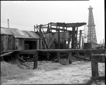 Shed in oil field