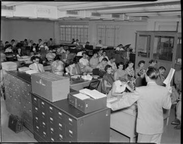 Employees filling out surveys from California Institute of Technology