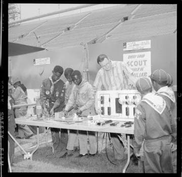Boy Scout Jamboree (Centinela Valley District BSA) in a large sports arena