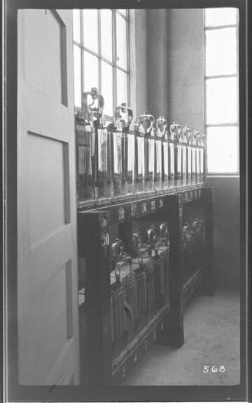 The storage battery room at the Delano Substation