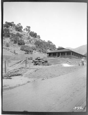 View of a cottage near the construction site of Tule Plant