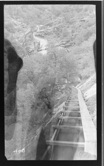 A portion of the flume at Kaweah #1 Hydro Plant