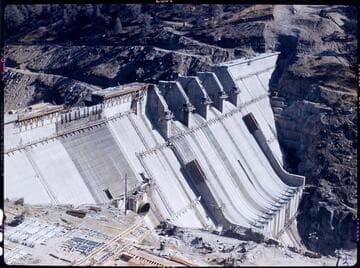 Big Creek #4 project: Close-up across downstream face of Dam 7