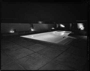 Pool lighting and a family at home