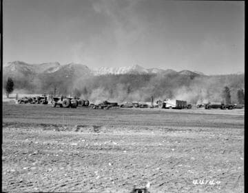Big Creek, Vermilion Dam - Equipment in fill operations