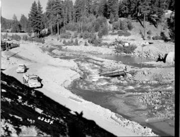 Portal Powerhouse - View down Rancheria Creek channel - first diversion