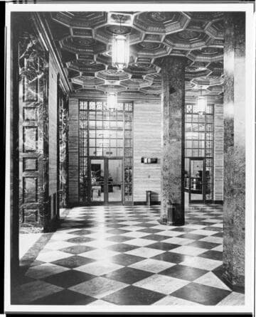 The Sales Department office just off the main lobby of the new Edison Building, 1933