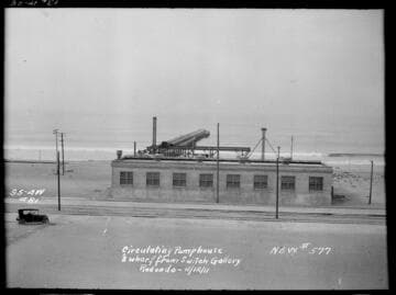 Circulating Pump House & Wharf from Switch Gallery at Redondo Beach Steam Plant