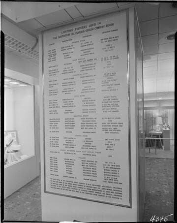 List of lighting fixtures used in Edison booth
