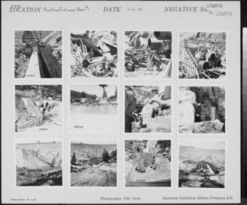 Big Creek, Huntington Lake Dams - View of excavating for cut-off wall
