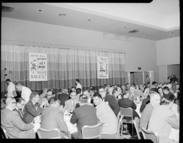 Sales meeting in Edison auditorium