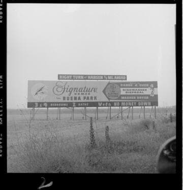 Signs for housing developments under construction