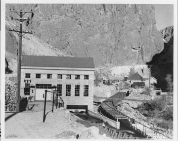 Adams auxilliary hydro plant in Owens River Gorge, which used the old generator and turbine removed from the abandoned Holtville Hydro Plant