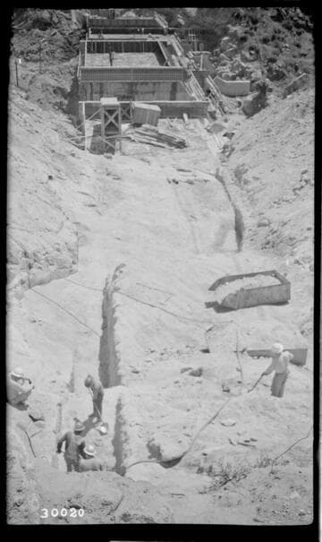 Big Creek Powerhouse #4 -  Foundation excavation for blocks 17, 18, 19