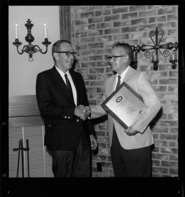 Awards for modern all-electric cooking presented to "George's Plantation Smorgasbord" and "Lum's Famous Hot Dogs"