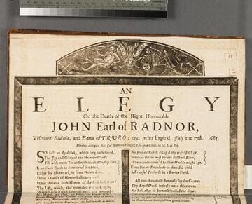An elegy on the death of the Right Honourable John Earl of Radnor, Viscount Bodmin, and Baron of Truro  &c. who expir'd, July the 17th. 1685
