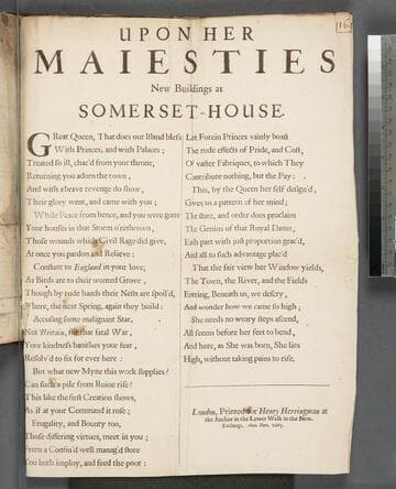 Upon Her Maiesties new buildings at Somerset-House