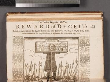The Doctor degraded  or The reward of deceit: being an account of the right perfidious, and perjury'd Titus Oates  who recieved sentence at the Kings-Bench-Bar, at Westminster the 16th day of May, 1685