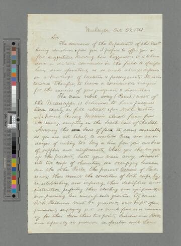 Abraham Lincoln, Washington, D.C., letter to David Hunter