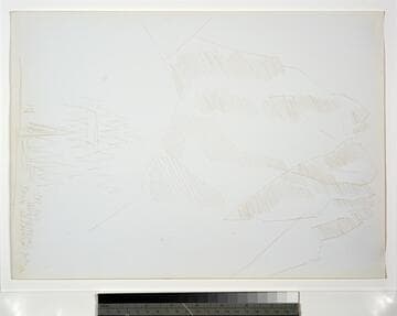 Mountain Landscape with Buildings and Trees in Foreground