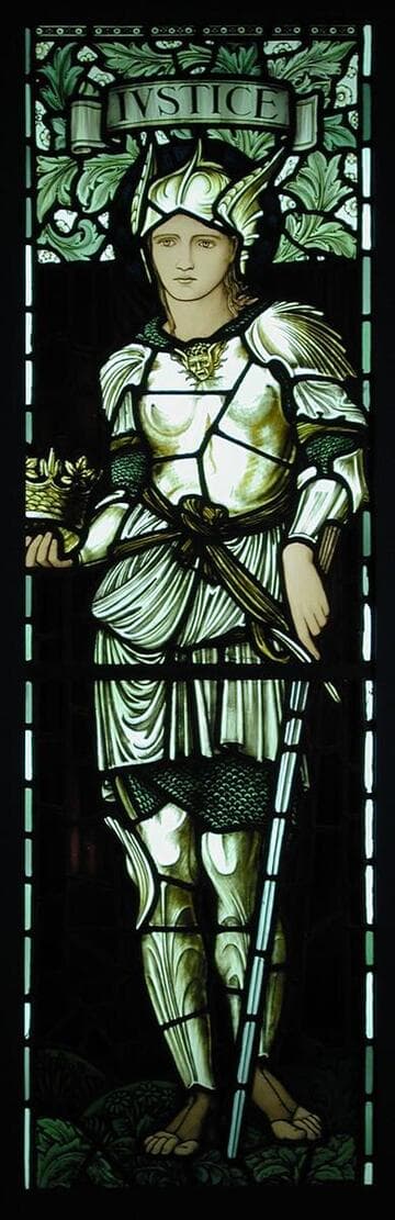 Justice Panel from the David Healey Memorial Window from the Unitarian Chapel, Heywood, Lancashire